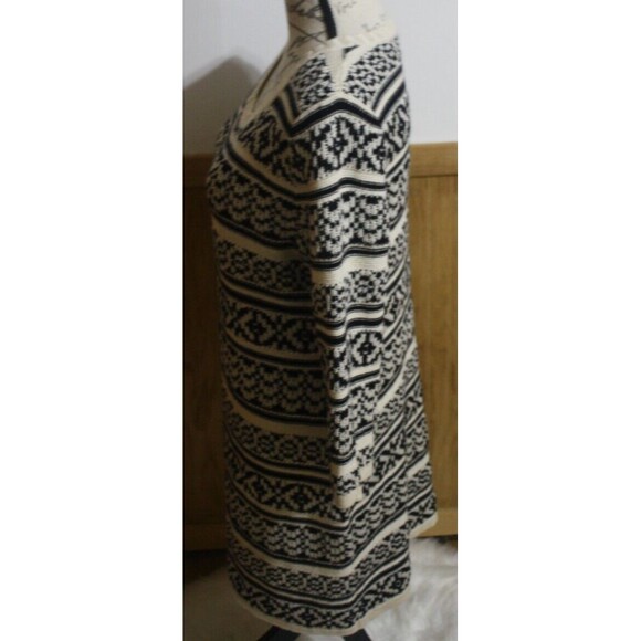 Maurice's Women Black & Cream Sweater Dress SZ L Stretchy Crew Neck 3/4 Sleeve - Picture 6 of 9